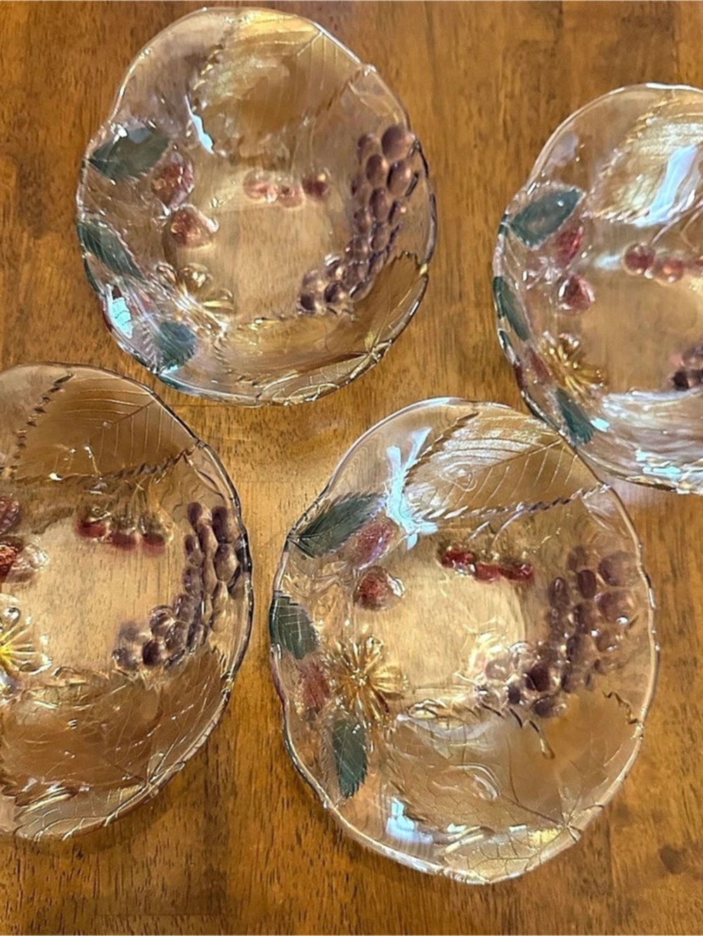 Mikasa Savoir Vivre Set of 4 Floral Glass Bowls